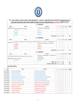 sosyal bilimler enstit&uuml;s&uuml; hastane ve sağlık kurumları y&ouml;netimi y&uuml;ksek li