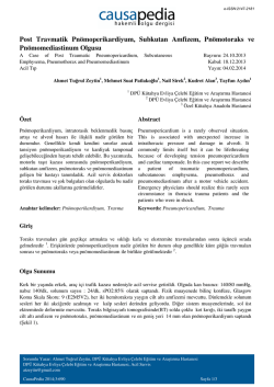 Post Travmatik Pn&ouml;moperikardiyum, Subkutan