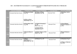 2013 &ndash; 2014 &Ouml;ĞRETİM YILI BAHAR YY. GAZETECİLİK &Ouml;RG&Uuml;N