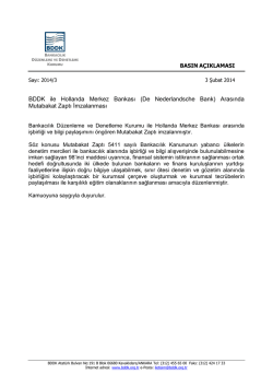 BDDK ile Hollanda Merkez Bankası