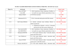 Proje Listesi 1. Öğretim