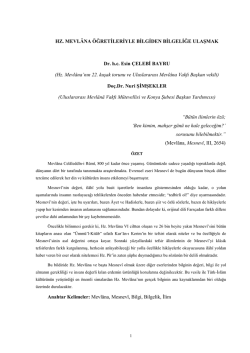 HZ. MEVL&Acirc;NA &Ouml;ĞRETİLERİYLE BİLGİDEN