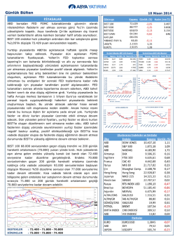 G&Uuml;NL&Uuml;K B&Uuml;LTEN - 10 Nisan 2014 Perşembe
