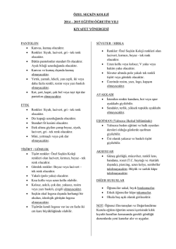 Kıyafet Y&ouml;nergesi - &Ouml;zel Se&ccedil;kin Koleji