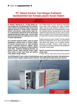 PC Tabanlı Kontrol: T&uuml;m R&uuml;zgar End&uuml;strisi Gereksinimleri İ&ccedil;in