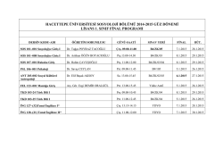 2014-2015 G&uuml;z D&ouml;nemi Lisans Sınav Programı