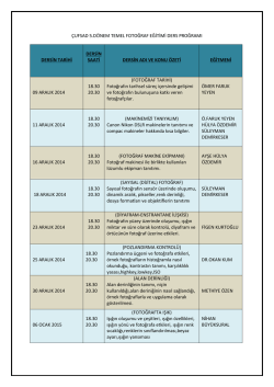 &ccedil;ufsad 5.d&ouml;nem temel fotoğraf eğitimi ders proğramı
