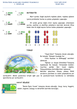 istek &ouml;zel kaşgarlı mahmut ilkokulu veli b&uuml;lteni