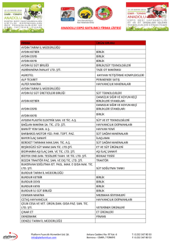 anadolu expo katılımcı firma listesi