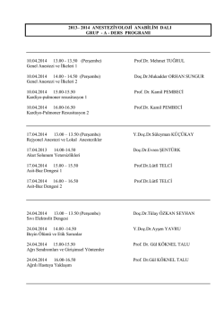 2014 anesteziyoloji anabilim dalı