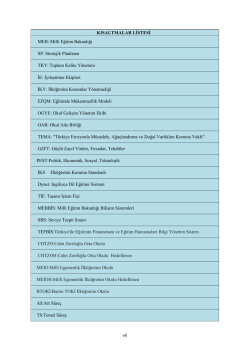 Kısaltmalar Listesi - Milli Eğitim Bakanlığı