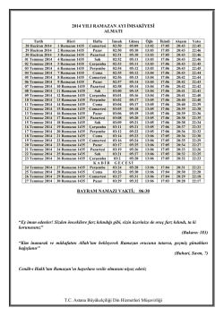 imsakiye Almatı - Astana Büyükelçiliği