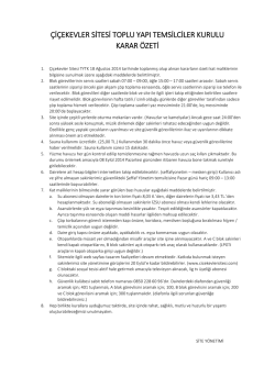 &ccedil;i&ccedil;ekevler sitesi toplu yapı temsilciler kurulu karar &ouml;zeti