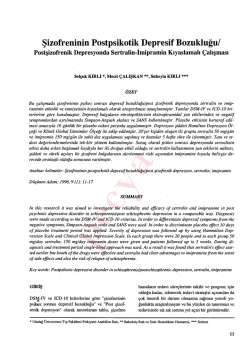 Şizofreninin Postpsikotik Depresif Bozuklu ğu/