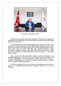 İl M&uuml;d&uuml;r&uuml;m&uuml;z - &Ccedil;evre ve Şehircilik Bakanlığı