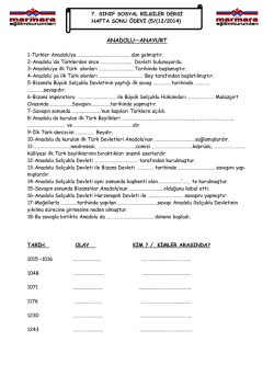 ANADOLU&mdash;ANAYURT