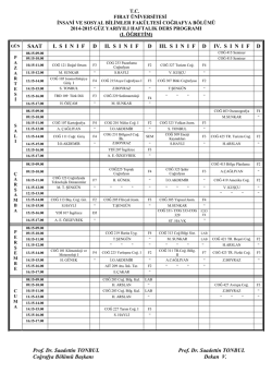 2014-2015 G&uuml;z D&ouml;nemi Ders Programı