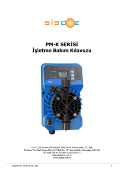 PRODOZ PM-K Serisi İşletme ve Bakım Kılavuzu