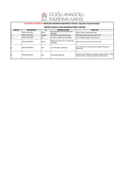DESTEK ALMAYA HAK KAZANAN PROJE LİSTESİ