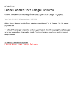 C&uuml;bbeli Ahmet Hoca Laleg&uuml;l Tv kurdu