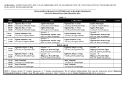 Haftalık Ders Programı (2014 G&uuml;z D&ouml;nemi Başlayan