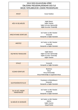 2014 dgs kılavuzuna g&ouml;re &ouml;nlisans programlarından dgs ile ge&ccedil;iş