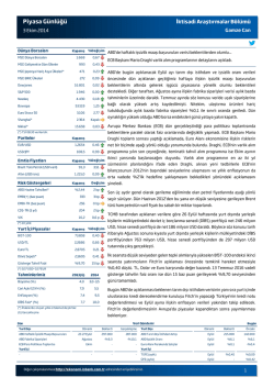 Piyasa G&uuml;nl&uuml;ğ&uuml; - T&uuml;rkiye İş Bankası