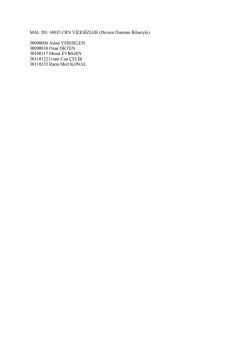 MAL 201 14035 CRN VİZESİZLER (Devam Durumu İtibariyle
