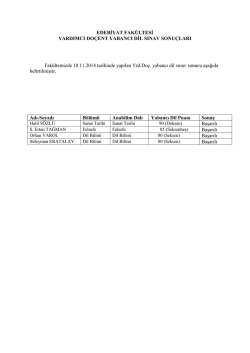 EDEBİYAT FAK&Uuml;LTESİ YARDIMCI DO&Ccedil;ENT YABANCI DİL SINAV