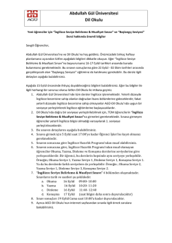 Abdullah G&uuml;l &Uuml;niversitesi Dil Okulu