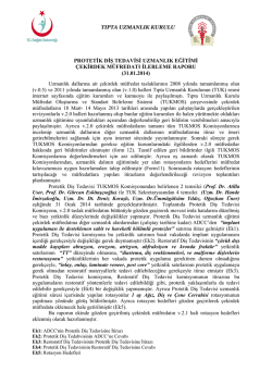 protetik diş tedavisi uzmanlık eğitimi &ccedil;ekirdek m&uuml;fredatı ilerleme