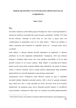 355 KİMLİK, DIŞ POLİTİKA VE G&Uuml;VENLİK