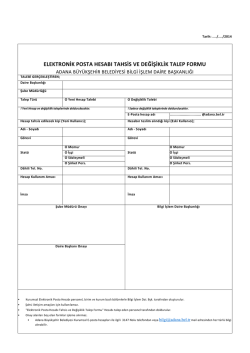 Kurumsal Elektronik Posta Talep Formu