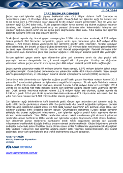 11.04.2014 CARİ İŞLEMLER DENGESİ