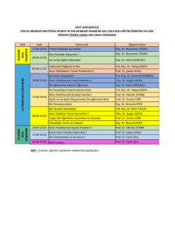 Felsefe ve Din Bilimleri ABD G&uuml;z Yarıyılı Ara Sınav Programı
