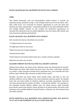 Mal Rejiminin &Ouml;l&uuml;m Halinde Sona Ermesi