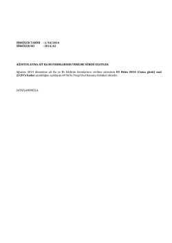 Sirk&uuml;ler 2014-062 - AĞUSTOS AYINA AİT BA BS FORMLARININ
