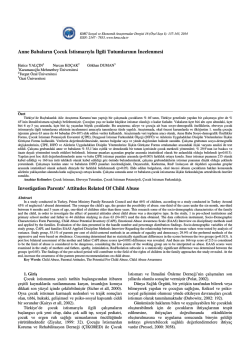 Anne Babaların &Ccedil;ocuk İstismarıyla İlgili Tutumlarının İncelenmesi