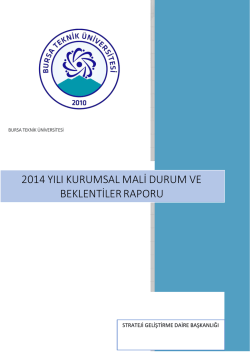 2014 yılı kurumsal mali durum ve beklentiler raporu