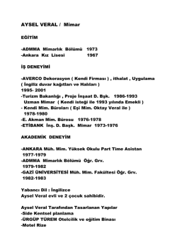 CV - Mimarlık B&ouml;l&uuml;m&uuml;