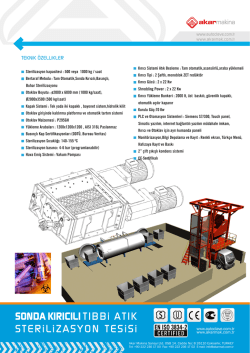 SONDA KIRICILI TIBBi ATIK STERiLiZASYON TESiSi