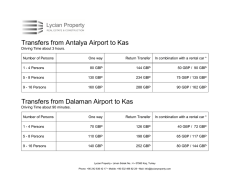 Transfers from Antalya Airport to Kas Transfers