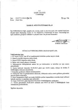 04.09.2014 Tarihinde Yapılacak Olan Vekil Sınav