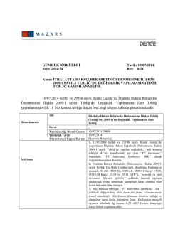 İthalatta Haksız Rekabetin &Ouml;nlenmesine İlişkin