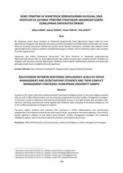 b&uuml;ro y&ouml;netimi ve sekreterlik &ouml;ğrencilerinin duygusal zek&acirc;