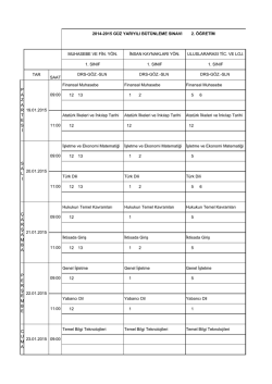 2014-2015 g&uuml;z b&uuml;t&uuml;nleme sınav proğramı 2.&ouml;ğretim
