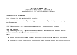 2013 – 2014 akademġk yılı llp/erasmus öğrencġ staj hareketlġlġğġ