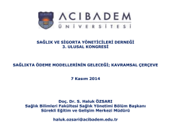 Do&ccedil;. Dr. S. Haluk &Ouml;zsarı - Kavramsal &Ccedil;er&ccedil;eve