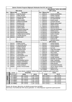 İşletme Y&ouml;netimi Programı Bilgisayarlı Muhasebe Dersi Bil. Lab 2