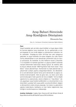 Arap Baharı S&uuml;recinde Arap Kimliğinin D&ouml;n&uuml;ş&uuml;m&uuml;